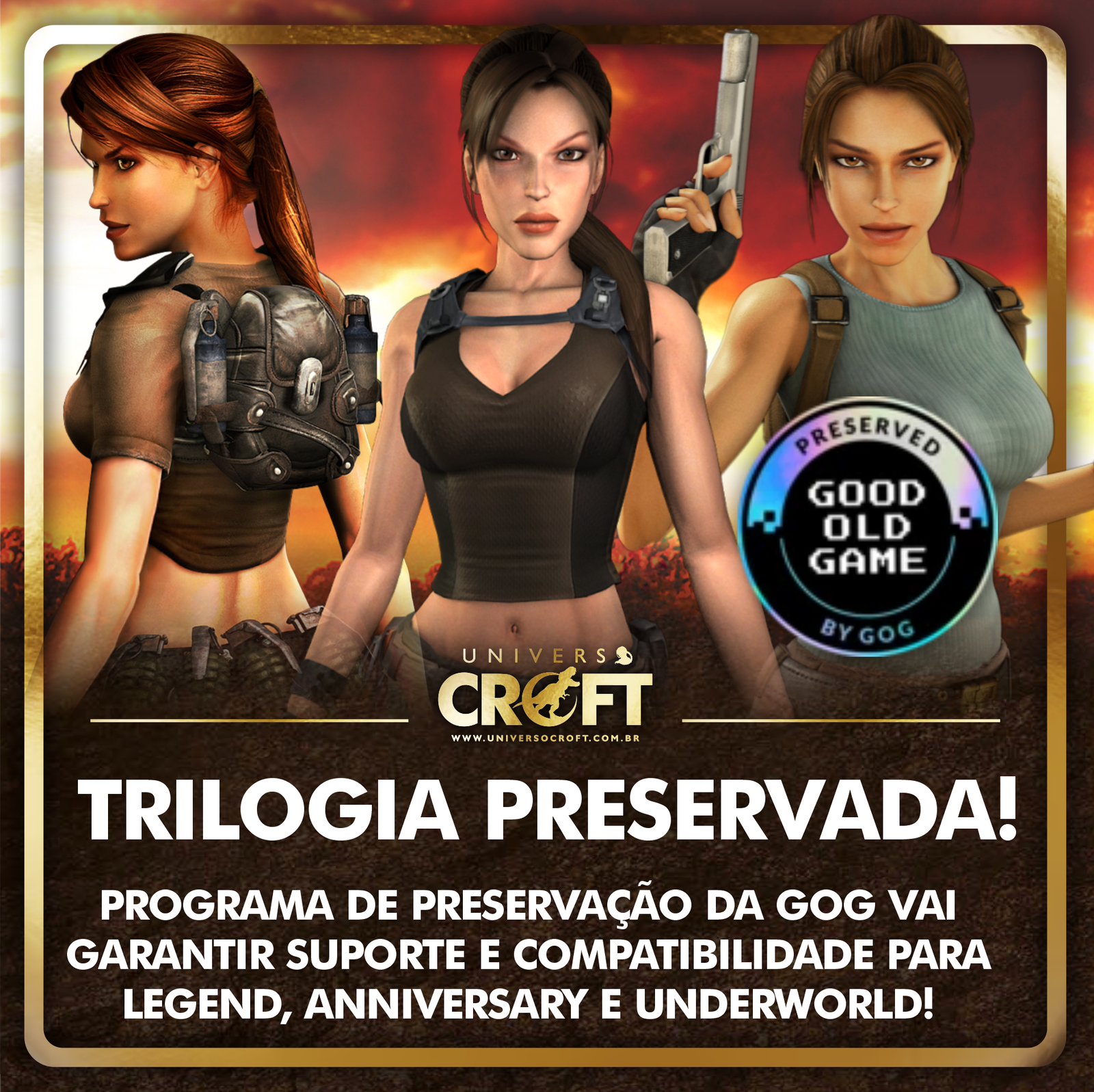 Leia mais sobre o artigo CLÁSSICOS DE TOMB RAIDER ENTRAM PARA O PROGRAMA DE PRESERVAÇÃO DA GOG!